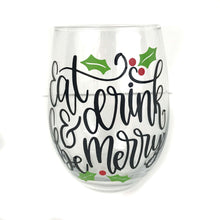 Load image into Gallery viewer, Holiday Themed Stemless Wine Glasses