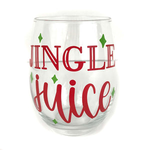 Holiday Themed Stemless Wine Glasses