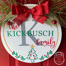 Load image into Gallery viewer, Family Name Christmas Door Sign/Door Hang