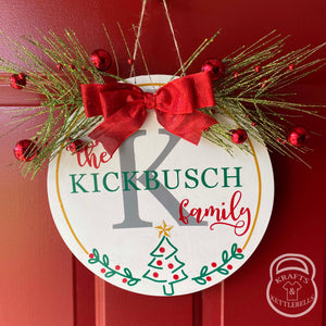 Family Name Christmas Door Sign/Door Hang