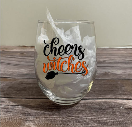 Cheers Witches Halloween Wine Glass