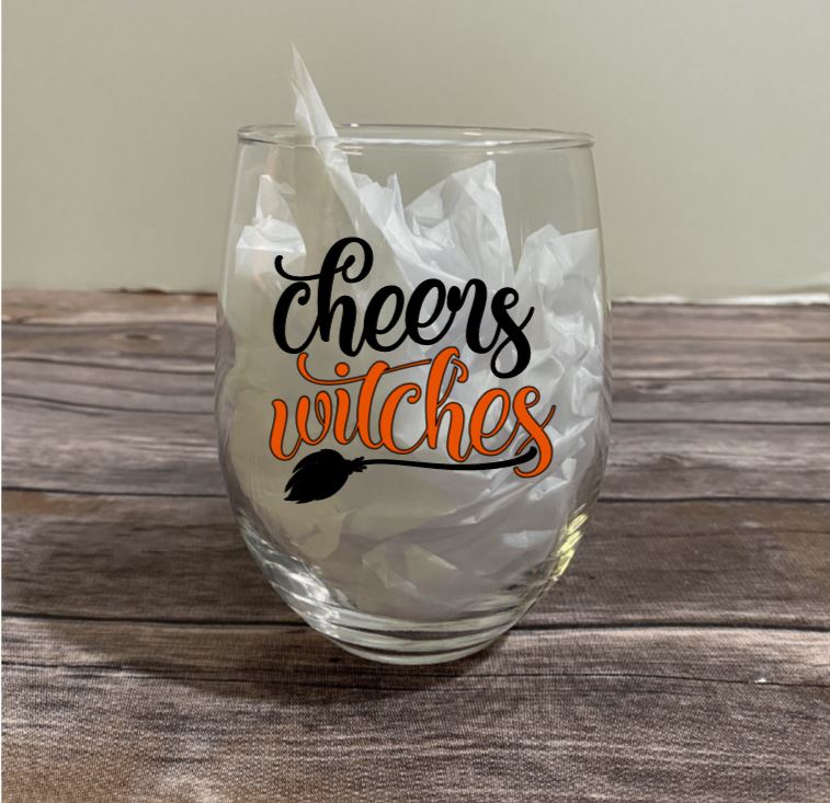 Cheers Witches Halloween Wine Glass